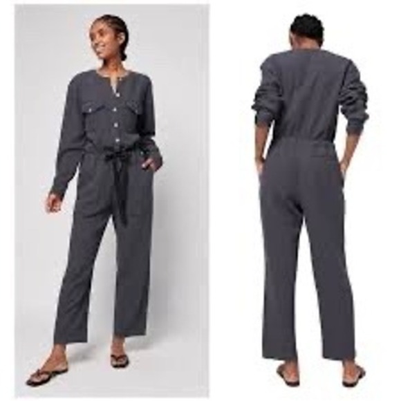 Faherty Pants - NWT Faherty Dream Cotton Gauze Jumpsuit Washed Black Organic Women's Size Small‎